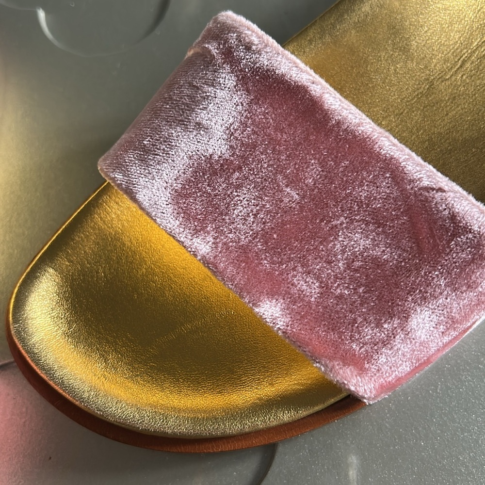 PRADA Gold & Pink Velvet Slides Size 6 (EU 36) Women’s - Picture 12 of 17